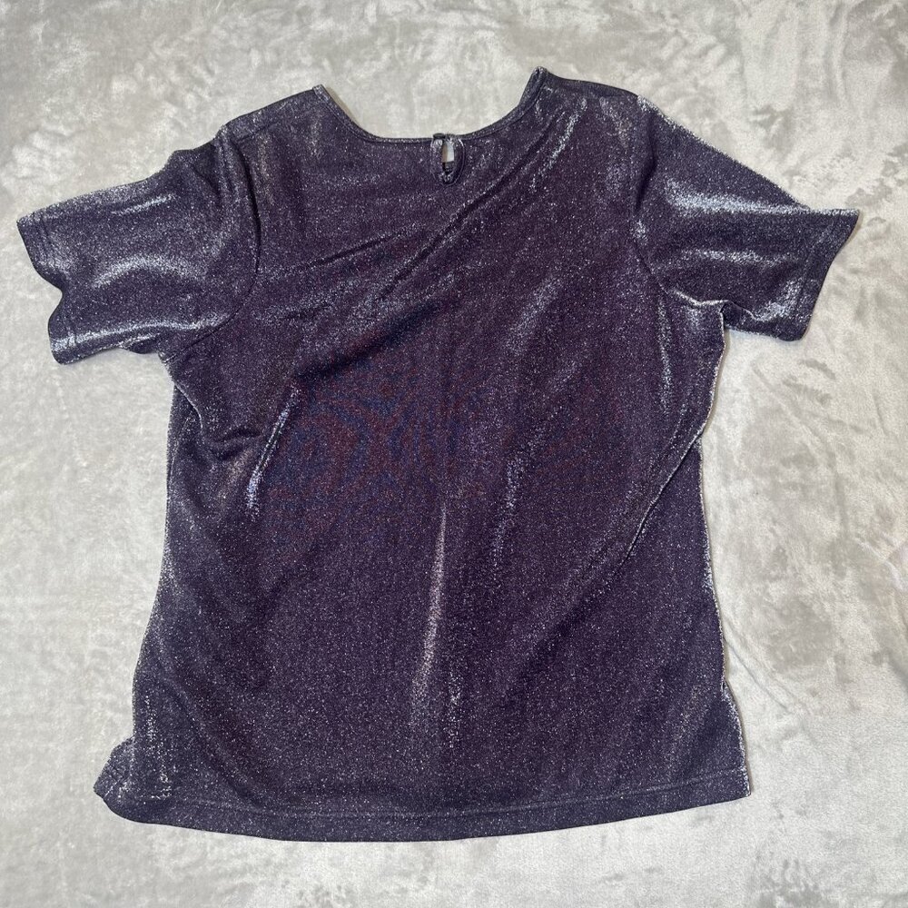 Women’s Avenue Metallic Top Purple Shimmer Size 18/20 - Picture 8 of 11